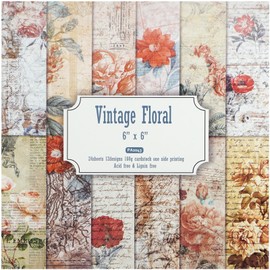 levylisa 2 Pack 48 Sheets Decorative Scrapbook Paper Pack Vintage Scrapbooking Paper Pad 6”x 6” Journaling Paper Supplies Patterned Cardstock for Craft Gift Wrapping Photo Album