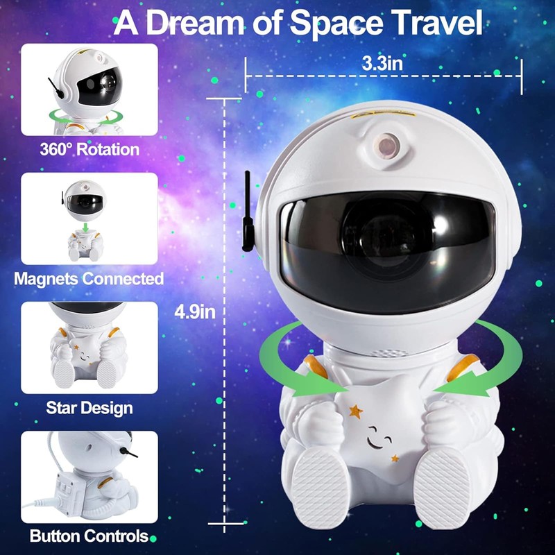 Astronaut Galaxy Star Projector, Galaxy Light Projector, Space Planetarium Projector,