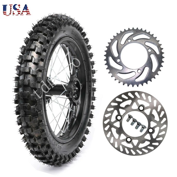 Unbranded 70/100-17 Front Wheel Rim Tire +428 Sprocket+Rotor Pit Dirt