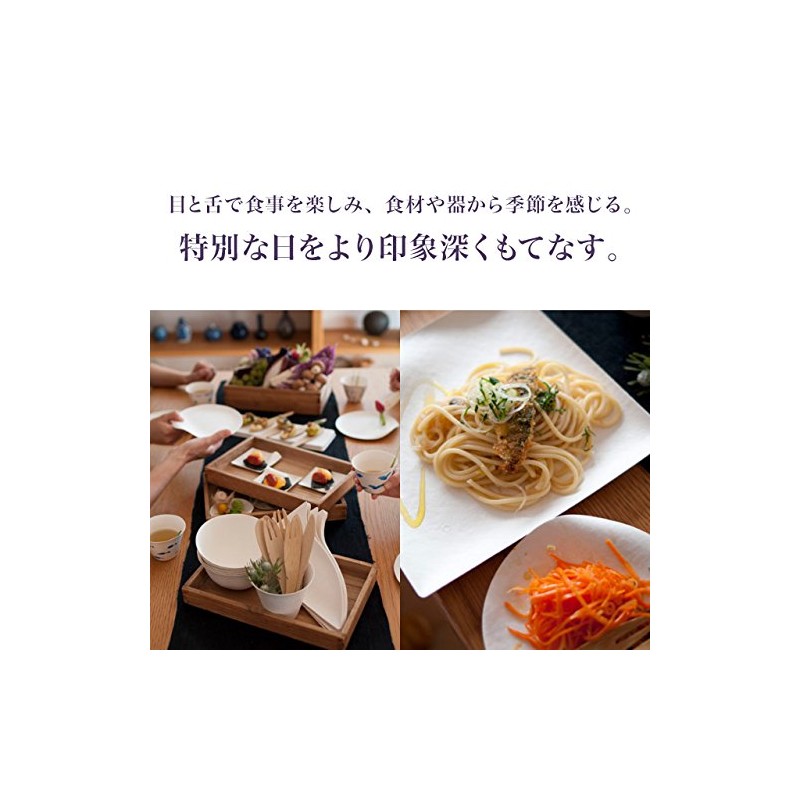 WASARA Disposable Paper Plates, Square Plates, Medium, 6 Sheets (Package)