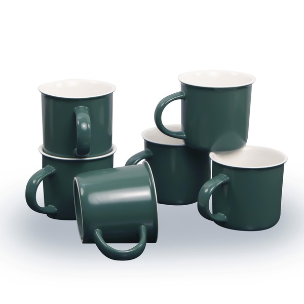 Acyhggi Ceramics Americano Coffee Mugs Set of 6 10 oz