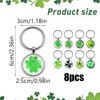 RobLuX Pack of 8 Four Leaf Clover Key Fob Lucky