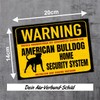 American Bulldog USA Dog Sign Warning Security System Door Sign