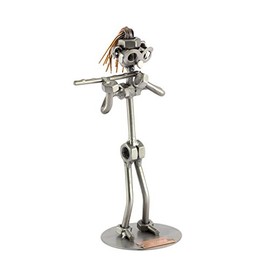 Steelman24 I Nuts and bolts sculpture Flute I Handmade ornaments I Made in Germany I I Metal figurine