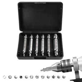 6PCS Damaged Screw Extractor Set, Screw Extractor Set Broken Screw Removal Tool Bolt Extractor Set Rounded Bolt Remover Tool Easy Out Stripped Screw Remover Kit for Stripped Head Screws Nuts Bolts
