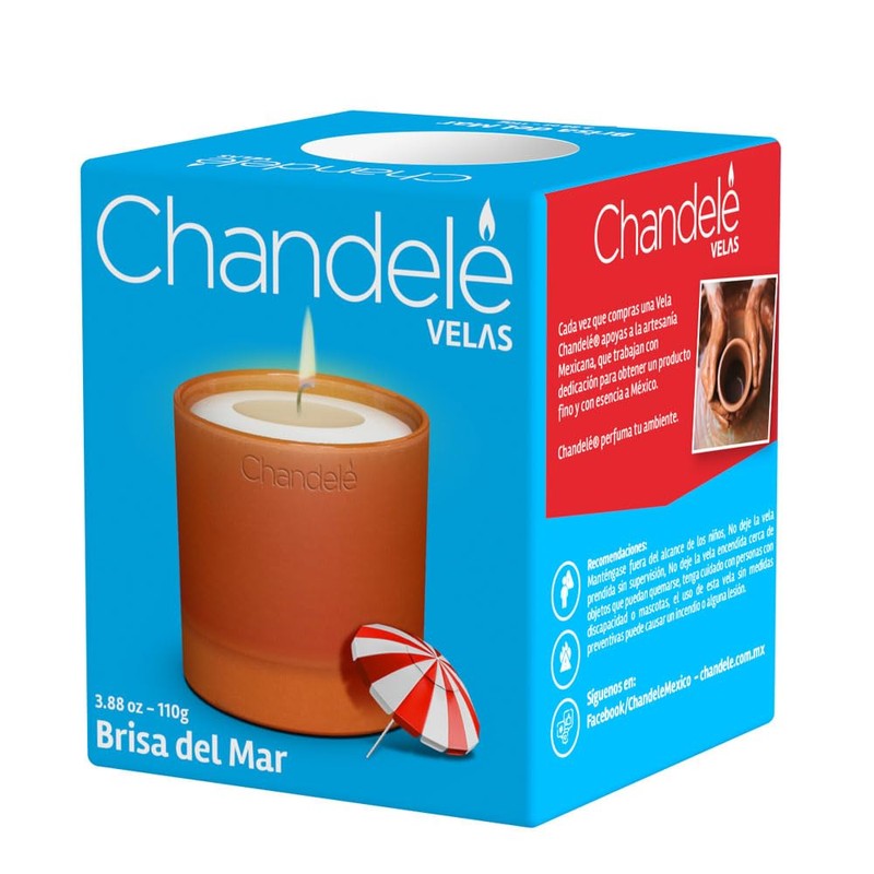 Vela aromática Brisa del Mar en Vaso de barro