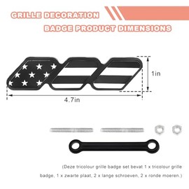 Tri-Color Grille Badge Emblem, 3-Color Classic Slotted Grilles Emblem Auto Insert Decoration, Car Truck Front Grille Badge Exterior Accessories for Ve