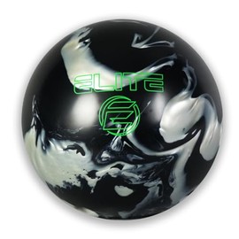 ELITE EZ Hook Reactive Bowling Ball - Great for Entry Level Bowlers Looking for to Curve/Hook Their Bowling Ball (Black/Silver, 14 Pounds)