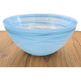 Red Pomegranate Collection NUAGE 10" Alabaster Glass Serving Bowl Turquoise