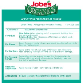 Jobe's Organics Granular Bone Meal Fertilizer, Strong Root Development for Bulbs, Tomatoes, Roses, and Other Flowering Plants, 4 lbs Bag