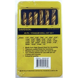 29 PC Titanium Coated HSS Drill Bit Set