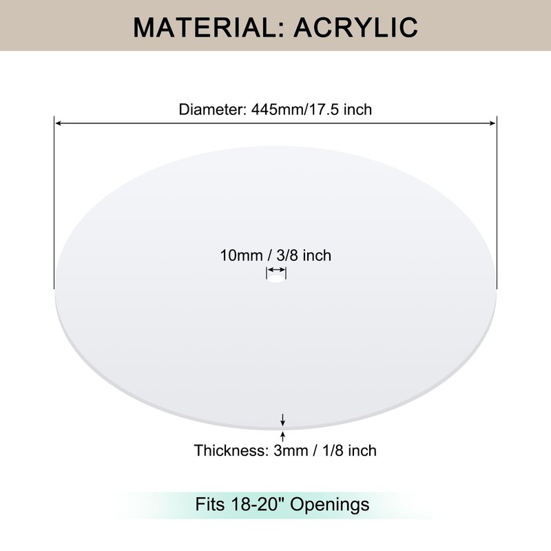 Awclub Round Lampshade Diffuser, 17.5" Diameter with 3/8" Center Hole