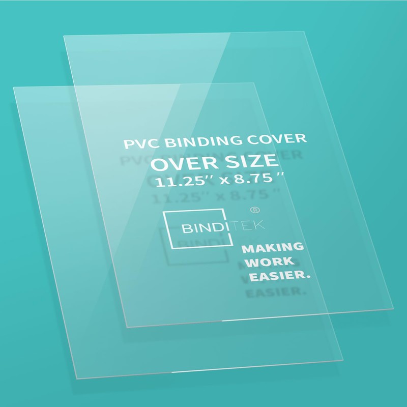 Binditek 200 Pack 8 Mil Clear PVC Binding Presentation Covers,