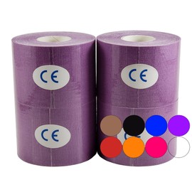 Tape Me Away Kinesiology Tape (4 rolls) Purple Flexible Stretch Sticky Waterproof 5CM x 5M (16ft!)