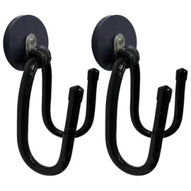 2 Pack Garage Magnetic Hooks Heavy Duty, Utility Magnet Storage Hooks,Garage Hanger&Organizer for Organizing Power Tools,Rake,Ropes,Pool Skimmer Net,Garden Tools,Pool Tools and More Equipment