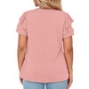 Womens Plus Size Summer Tops Ruffle Short Sleeve Shirts Button