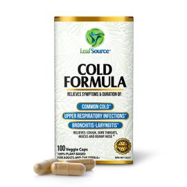 Leafsource Cold Formula Capsules, Naturally Reduces Duration & Relieve Cold Symptoms, Vegan, NPN 80114231 (100 Counts)