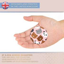 Destination Vinyl ltd Magnet for Refrigerator, Fridge - Cute Bear Pattern Panda Brown Bears for Office, Cabinet and Whiteboard, Magnetic Stickers, 44757