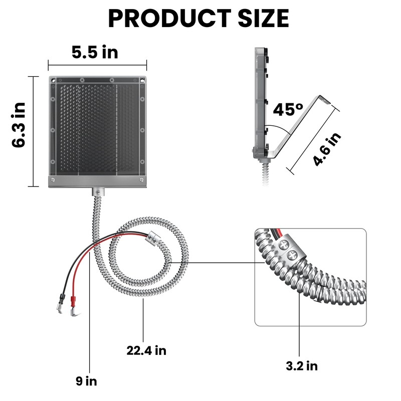 POWOXI 6V Solar Panel for Deer Feeder: 1.5W Waterproof Solar
