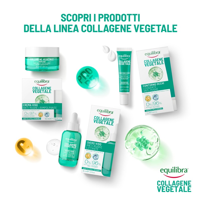 Equilibra, Collagene Vegetale Crema Viso Anti-rughe Rimpolpante, 50 ml ,