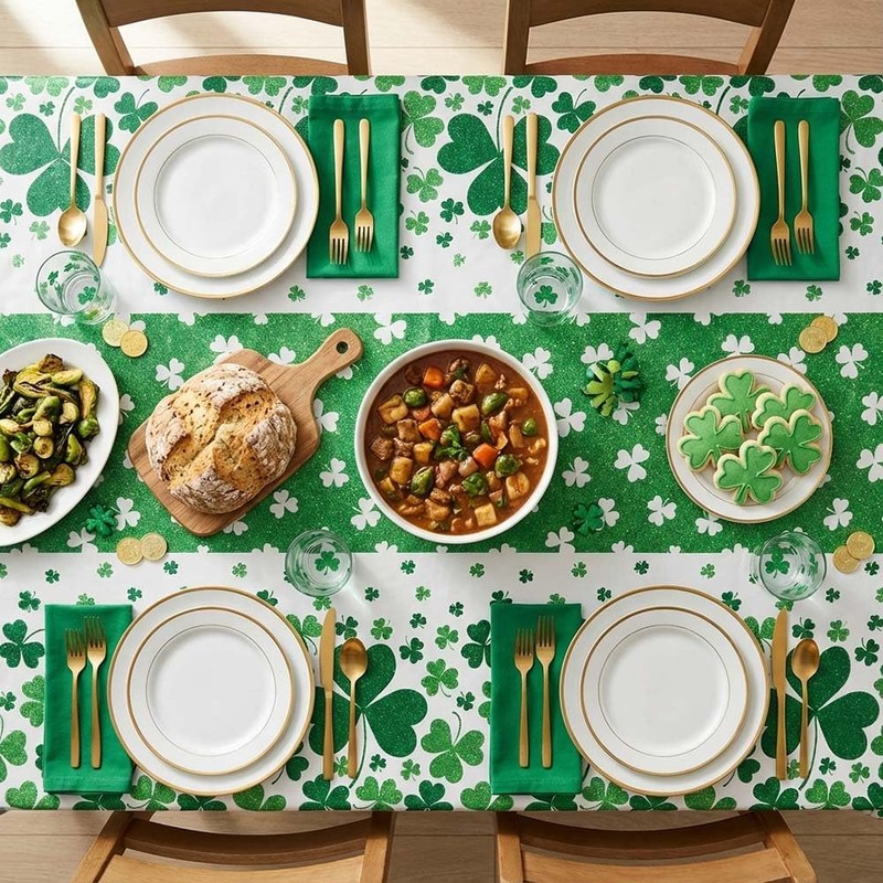 Blync 3 Pcs St. Patrick's Day Tablecloths, 54 x 108