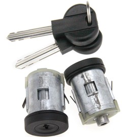 ENET 2pcs Car Auto Vehicle Front Replacement Door Lock Barrels With 2 Keys Alloy