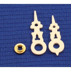 Black Forest Cuckoo Clock Hands NEW Parts To Fit a 60 mm or 2 1/4" Diameter Dial White
