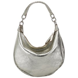 SH Leder Mina G668 Women's Crescent Shaped Bag Stylish Banana Shoulder Bag Leather 30 x 22 cm, gold