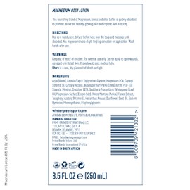 Wintergreen Magnesium Body Lotion with Arnica, Menthol & Wintergreen for Fast Absorbing Relief | Magnesium Lotion for Sore Muscles & Cramps, Supports Recovery & Sleep, Enriched with Shea Butter, 8.5oz