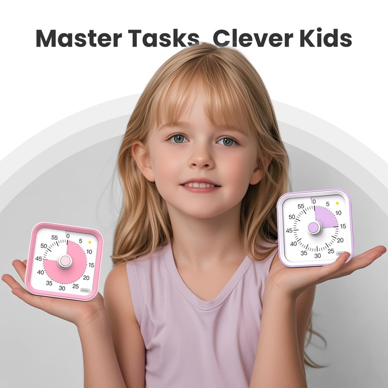 InfPokid Visual Timer for Kids with Pause Function, 60 Minute
