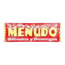 MENUDO Sábados y Domingos (1ft X 3ft) Mexican Restaurant Banner Sign Vinyl Wall Poster Display Lona Anuncio