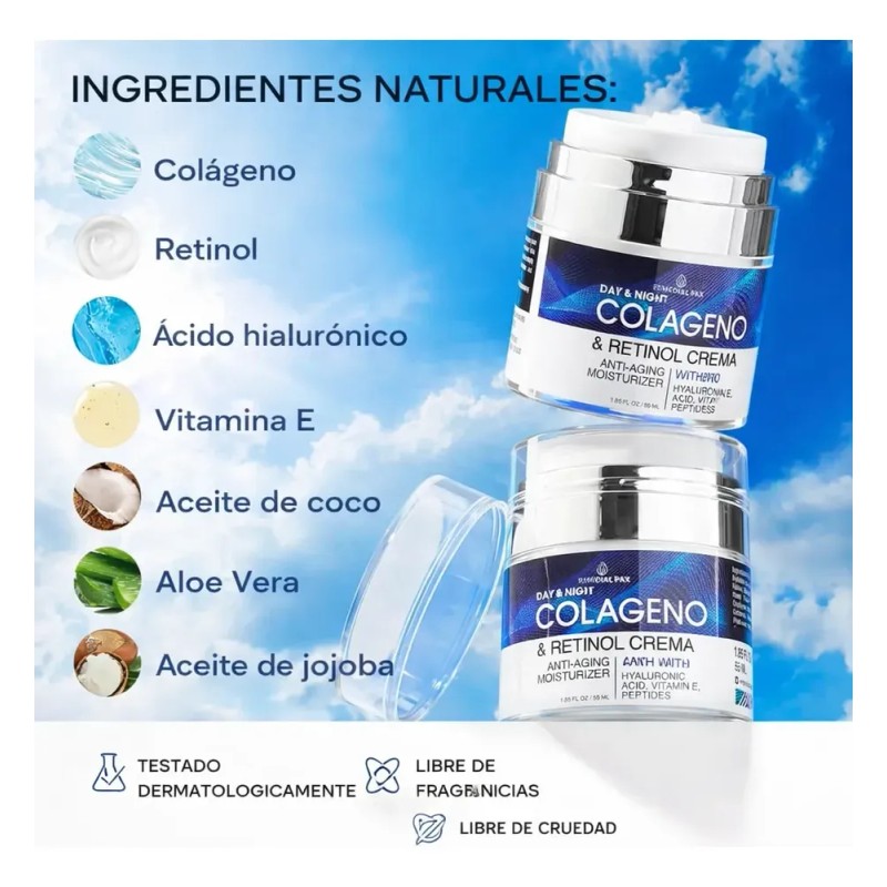 Crema Colágeno Retinol 2% Antiarrugas Reafirmante Piel