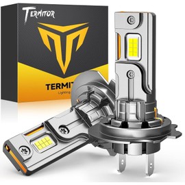 Termitor Latest H7/H7LL Bulbs, 50,000LM 900% Brightness, 6500K White Super Bright, 1:1 Halogen Size, 6500 Cool White H7 Fog Lights, No Adapter Required, Easy Install, Non-Polarity, Pack of 2