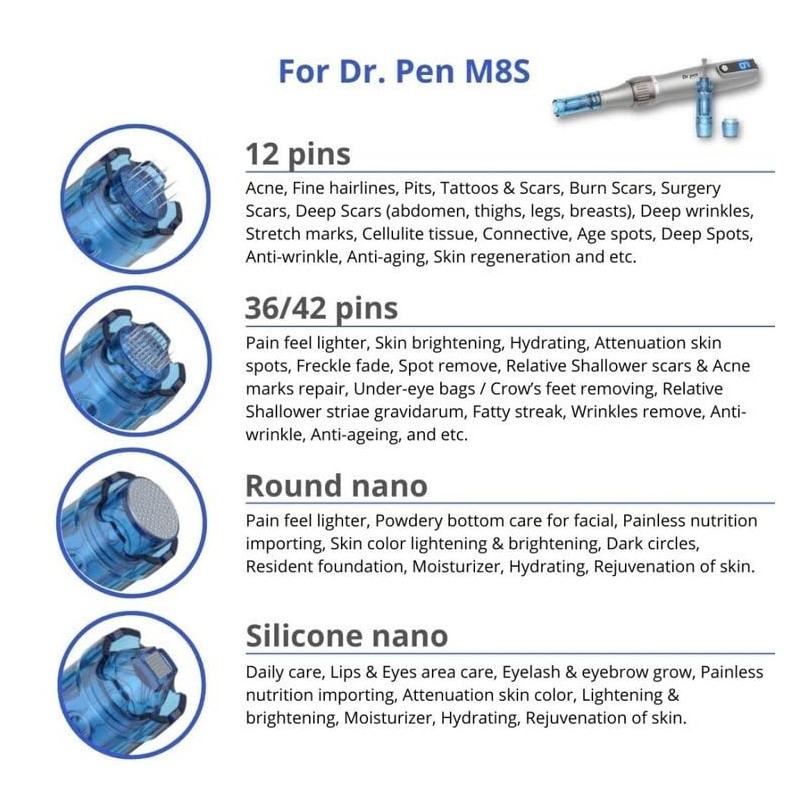 5Pcs Dermapen Cartridges for Dr.Pen A9/M8S/A8S, 5 Pieces/Pack (18pin-5pcs)