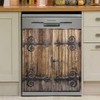 Cowfeel Retro Wood Door Dishwasher Magnet Cover, Creative Kitchen Appliances