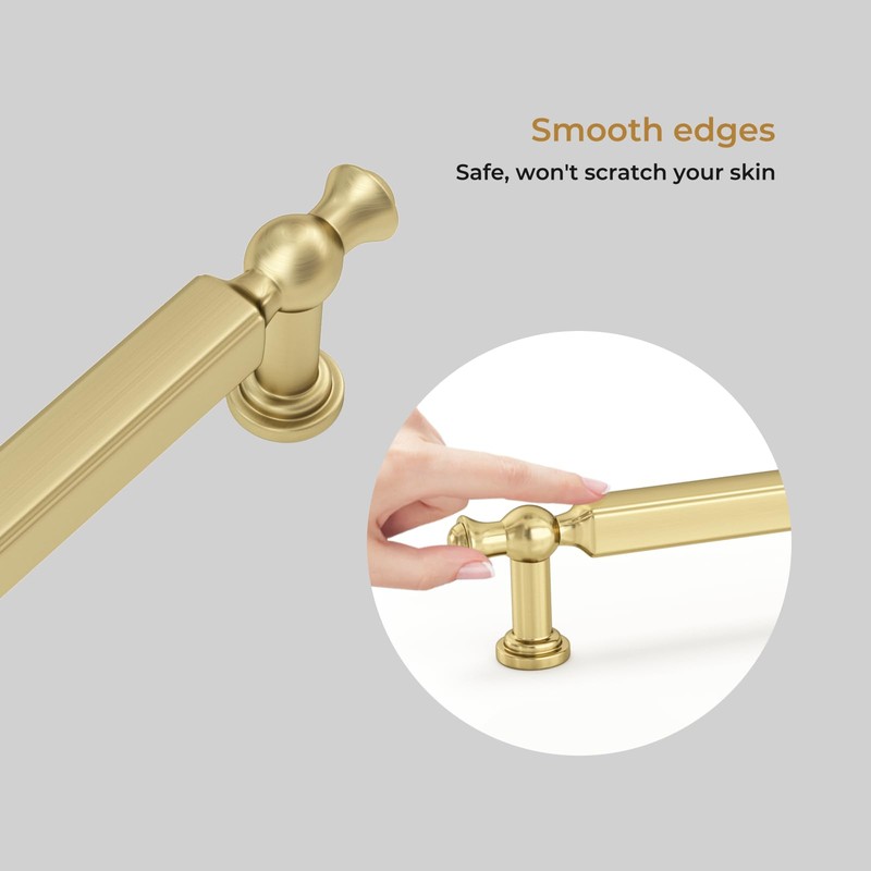 Haliwu 10 Pack Brushed Gold Cabinet Pulls, Kitchen Cabinet Handles