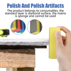Diamond Hand Sanding Pads, Diamond Polishing Pads 60# 100# 200# 400#, Sanding Block Kit for Sanding Tile Glass Wood Metal Stone Granite Marble