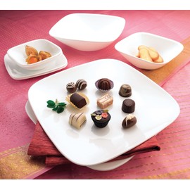 Corelle Plate, Dish, Width 10.4 inches (26.5 cm), Break-resistant, Lightweight, Winter Frost White, Square, Platter, J2213-N CP-8901