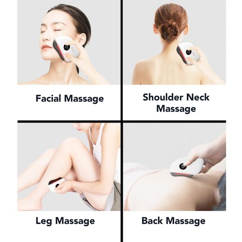 Electric Gua Sha Facial Tool 3 Heating Levels Vibration Anti