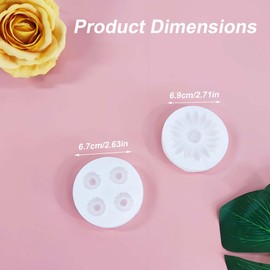 Hezhou 2 Stück Gänseblümchen Silikon Mould Mini Blumen Silikon Gießformen Flowers Resin Molds 3D Blumen Fondant Formen Seife Kuchen Dessert Formen DIY Mould (Weiß)