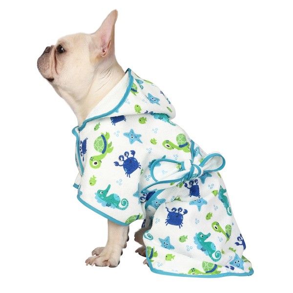 HDE Dog Bathrobe Super Absorbent Quick Drying Towel with Hood