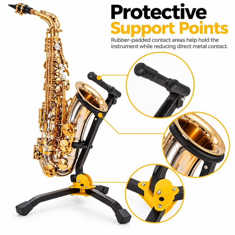 Foldable Alto Saxophone Stand for Practice and Storage – Portable