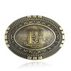 QQA Western cowboy belt buckle initials ABCDEF TO Z Men's
