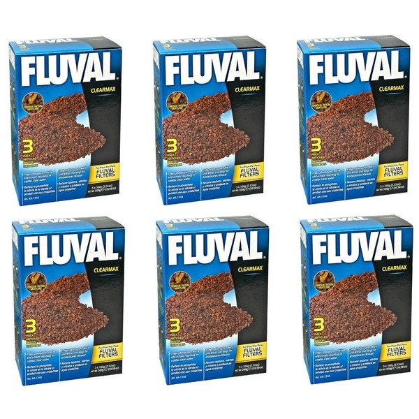 (6 Pack) Fluval Clearmax Phosphate Remover Filters, 3.5 Ounces, 3 Filters each