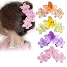 Large Flower Claw Hair Clips for Women Non-Slip Strong Hold Clips for Thick Hair, Hair Accessories (Hairclaw3EggColor6)