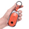 LJMTBKAN for Mercedes Key Fob Cover,Aluminum Leather Key Case Compatible