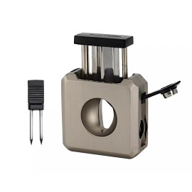 Vector VCUBE Cigar Cutter Punch V-Cut Poker and Rest - Soft Touch Red - New