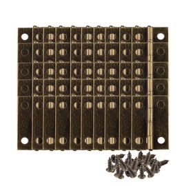 HALJIA 50 PCS Mini Bronze Jewelry Antique Cabinet Drawer Box Hinges Connectors Decorative 2.4 * 1.6cm Hasp Latch Lock with 200 PCS Replacement Screws