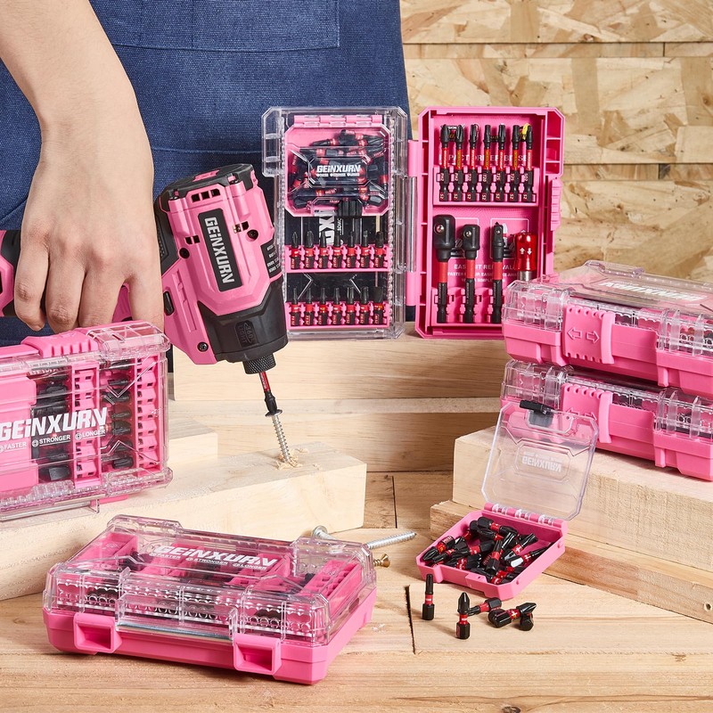 Geinxurn 48Pieces Impact Screwdriver Bits Set, Magnetic S2 Steel Phillips/Slotted/Square/Torx