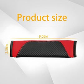 LKAHG 2PCS Car Seatbelt Pads, Auto Shoulder Belt Seatbelt Shoulder Strap Covers, Carbon Fibre Leather Vehicle Interior Seat Belt Comfort Guard Accessories, Universal for RV, SUV, Truck (Black/Red)